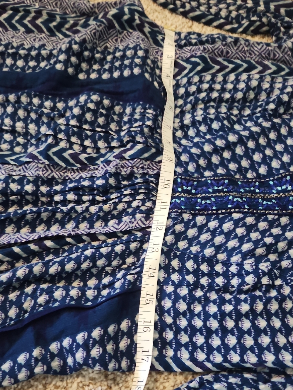 🌊ANTHROPOLOGIE ANTAKEMI + KIN Blue Long-Sleeve Women's Dress. BOHO ✨️L Y2K🌸 - Picture 12 of 12